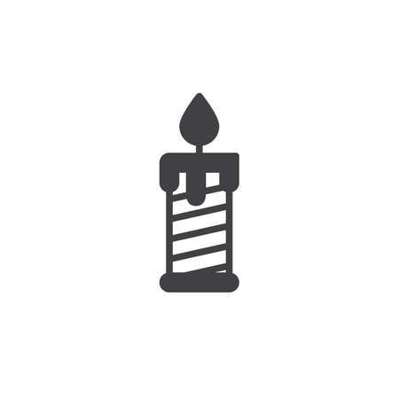 Candle icon vector, filled flat sign, solid pictogram isolated on white.のイラスト素材