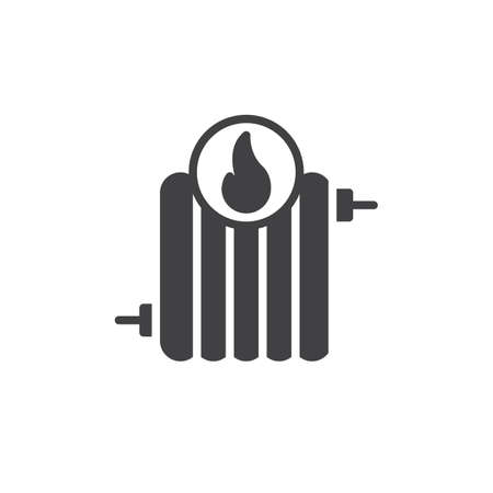Radiator fire icon vector, filled flat sign, solid pictogram isolated on white. Symbol, logo illustration.のイラスト素材