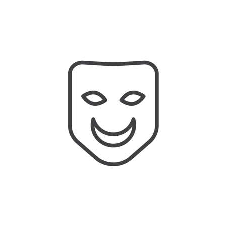 Carnival mask line icon, outline vector sign, linear style pictogram isolated on white. Symbol, logo illustration. Editable strokeのイラスト素材