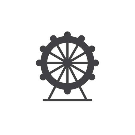 Ferris wheel icon vector, filled flat sign, solid pictogram isolated on white.のイラスト素材
