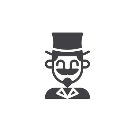 Magician circus actor icon vector, filled flat sign, solid pictogram isolated on white.のイラスト素材