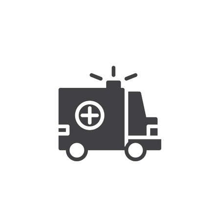 Ambulance car icon on white backdrop illustration.のイラスト素材