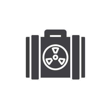 Nuclear case icon vector, filled flat sign, solid pictogram isolated on white.のイラスト素材