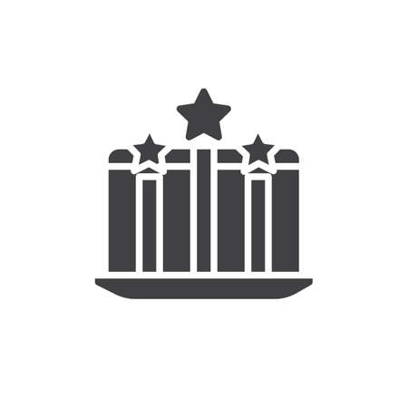 Laptop with business rating icon vector, filled flat sign, solid pictogram isolated on white. Symbol, logo illustration.のイラスト素材