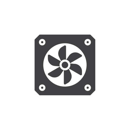 Radiator fan icon vector, filled flat sign, solid pictogram isolated on white.のイラスト素材