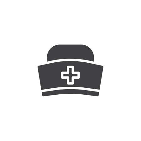 Medical hat icon vector, filled flat sign, solid pictogram isolated on white.のイラスト素材