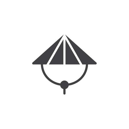 Bamboo hat icon vector, filled flat sign, solid pictogram isolated on white. Symbol, logo illustration.のイラスト素材