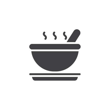 Soup bowl icon vector, filled flat sign, solid pictogram isolated on white. Symbol, logo illustration.の写真素材