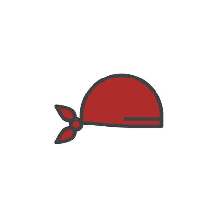 Pirate scarf filled outline icon, line vector sign, linear colorful pictogram isolated on white background.のイラスト素材