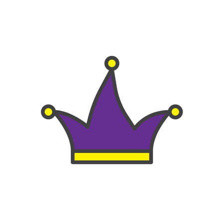 Joker hat filled outline icon, line vector sign, linear colorful pictogram isolated on white. Party symbol, logo illustration. Pixel perfect vector graphicsのイラスト素材