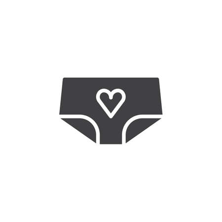 Panties with heart icon vector, filled flat sign, solid pictogram isolated on white. Symbol, logo illustration.の写真素材