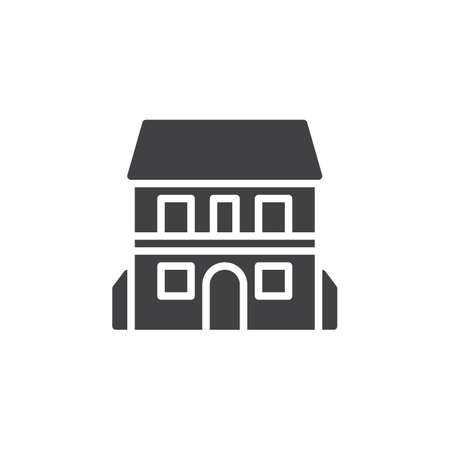 Residential house icon vector, filled flat sign, solid pictogram isolated on white. Apartments  symbol, logo illustration.のイラスト素材