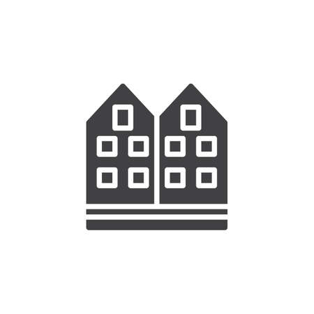 Neighborhood house icon vector, filled flat sign, solid pictogram isolated on white. Symbol, illustration.の写真素材