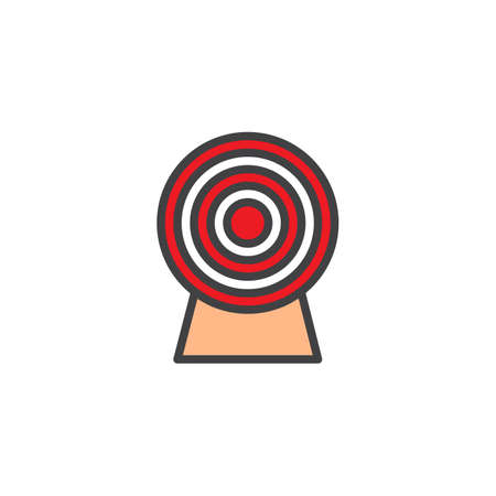 Target filled outline icon, line vector sign, linear colorful pictogram isolated on white. Aim symbol, logo illustration. Pixel perfect vector graphics.のイラスト素材