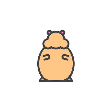 Hamster filled outline icon, line vector sign, linear colorful pictogram isolated on white. Symbol, logo illustration. Pixel perfect vector graphicsの写真素材