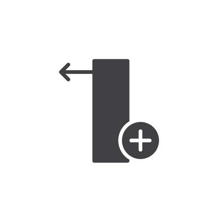 Insert column left icon vector, filled flat sign, solid pictogram isolated on white. Symbol, logo illustration.のイラスト素材