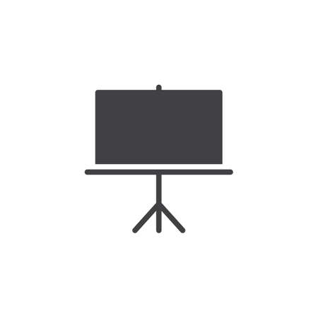 Whiteboard icon vector, filled flat sign, solid pictogram isolated on white. Projector screen symbol, logo illustration.の写真素材