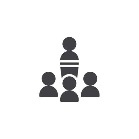 Orator speaking from tribune icon vector, filled flat sign, solid pictogram isolated on white. Business team symbol, logo illustration.の写真素材