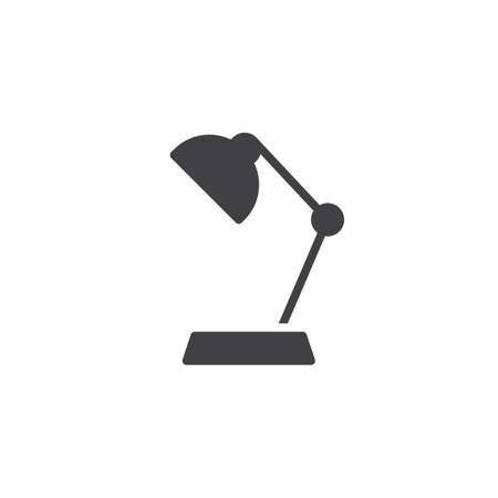 Desk lamp icon vector, filled flat sign, solid pictogram isolated on white. Tabletop lamp symbol, logo illustration.の写真素材
