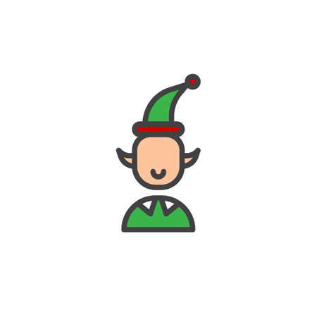 Elf filled outline icon, line vector sign, linear colorful pictogram isolated on white. Symbol, logo...