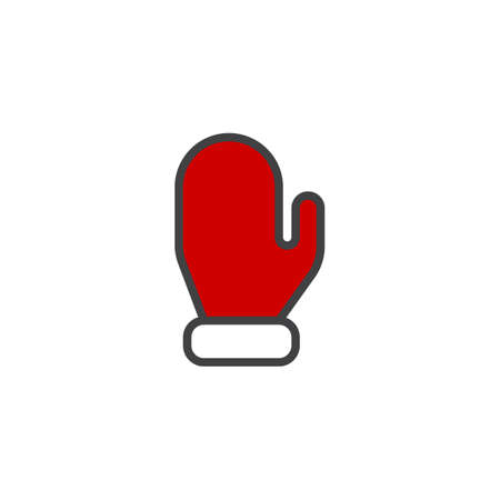 Winter mitten filled outline icon, line vector sign, linear colorful pictogram isolated on white. Symbol, logo illustration. Pixel perfect vector graphicsの写真素材