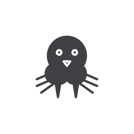 Walrus head icon vector, filled flat sign, solid pictogram isolated on white.のイラスト素材
