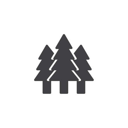 Spruce forest icon vector, filled flat sign, solid pictogram isolated on white. Evergreen conifer tree symbol, logo illustrationのイラスト素材