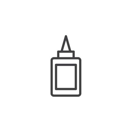 Glue bottle line icon, outline vector sign, linear style pictogram isolated on white. Symbol, icon illustration.のイラスト素材
