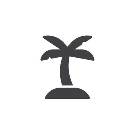 Coconut palm tree icon vector, filled flat sign, solid pictogram isolated on white. Tropical island symbol, logo illustration.のイラスト素材