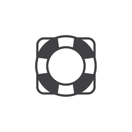 Lifebuoy icon vector, filled flat sign, solid pictogram isolated on white. Symbol, logo illustration.のイラスト素材