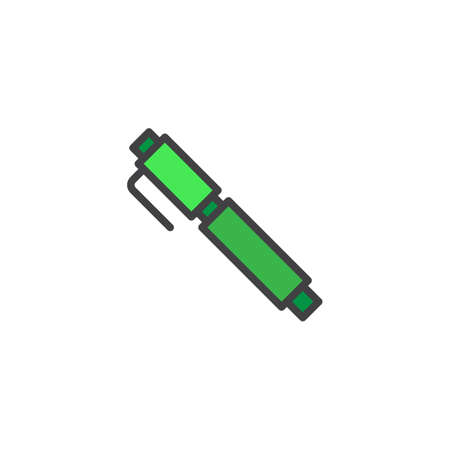 Office pen filled outline icon, line vector sign, linear colorful pictogram isolated on white. Symbol, illustration. Pixel perfect vector graphicsのイラスト素材