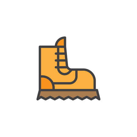 Camping boot filled outline icon illustration.のイラスト素材