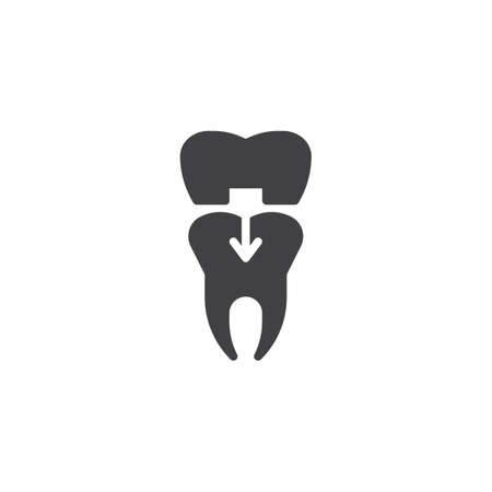 Dental tooth crown icon vector, filled flat sign, solid pictogram isolated on white.のイラスト素材