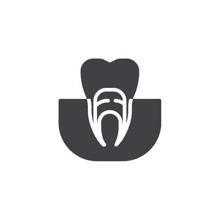 Gums tooth icon vector, filled flat sign, solid pictogram isolated on white.のイラスト素材