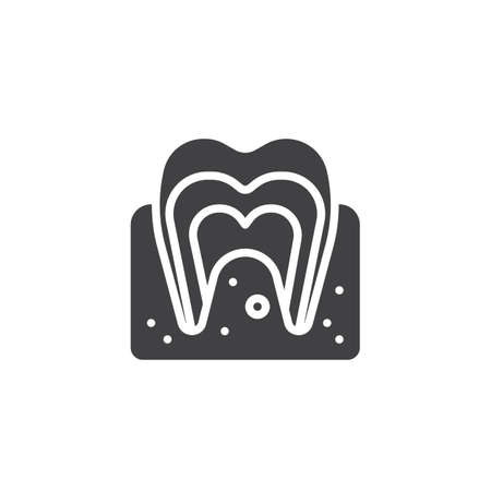 Molar tooth icon vector, filled flat sign, solid pictogram isolated on white.のイラスト素材