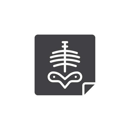 X-ray of human body chest icon vector, filled flat sign, solid pictogram isolated on white. Symbol, logo illustrationのイラスト素材