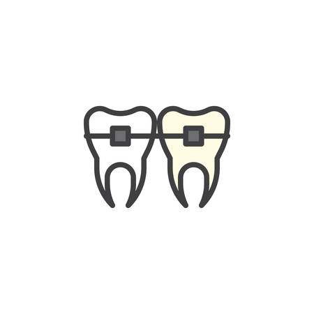 Teeth with brackets filled outline iconのイラスト素材