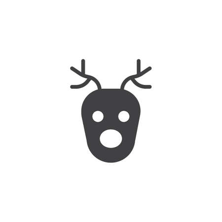 Reindeer head icon vector, filled flat sign, solid pictogram isolated on white. Symbol, logo illustration.のイラスト素材