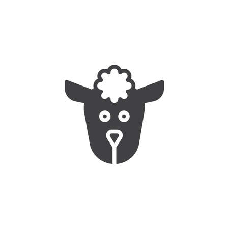 Sheep head icon vector, filled flat sign, solid pictogram isolated on white. Symbol, logo illustration.のイラスト素材