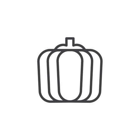 Pumpkin vegetable line icon, outline vector sign, linear style pictogram isolated on white. Symbol, logo illustration. Editable strokeのイラスト素材
