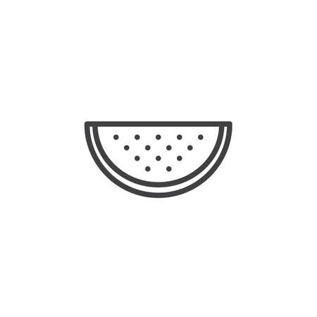 Watermelon fruit line icon, outline vector sign, linear style pictogram isolated on white. Symbol, logo illustration. Editable strokeのイラスト素材