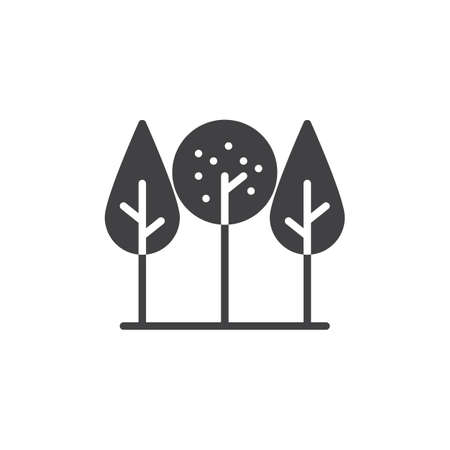 Park trees icon vector, filled flat sign, solid pictogram isolated on white. Symbol, logo illustrationのイラスト素材