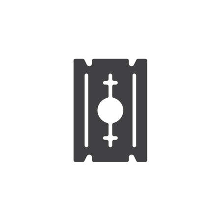 Razor blade icon vector, filled flat sign, solid pictogram isolated on white. Symbol, logo illustration.のイラスト素材