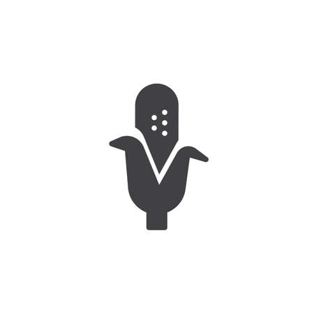 Corn icon vector, filled flat sign, solid pictogram isolated on white. Maize symbol, logo illustration.のイラスト素材