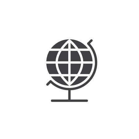 Geography globe icon vector, filled flat sign, solid pictogram isolated on white. Earth sphere symbol, logo illustration.のイラスト素材