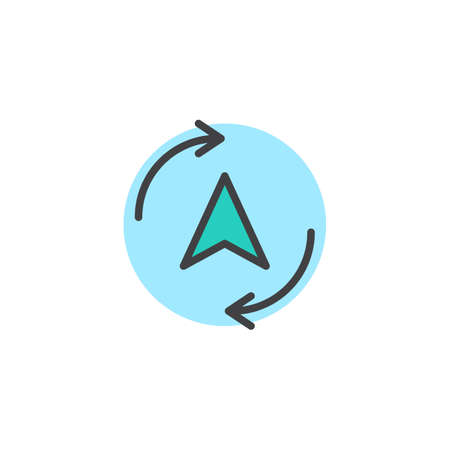 Update route filled outline icon, line vector sign, linear colorful pictogram isolated on white. Symbol, logo illustration. Pixel perfect vector graphicsのイラスト素材