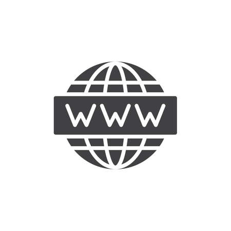 WWW website icon vector, filled flat sign, solid pictogram isolated on white. Internet symbol, icon illustration.のイラスト素材