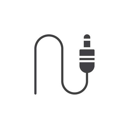 Jack connector icon vector, filled flat sign, solid pictograph isolated on white. Wired audio jack symbol illustration.のイラスト素材