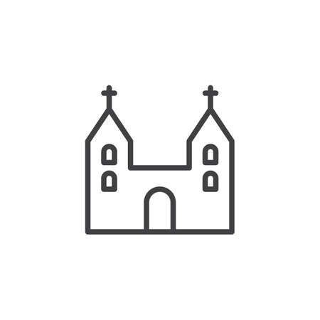 Cathedral church building line iconのイラスト素材