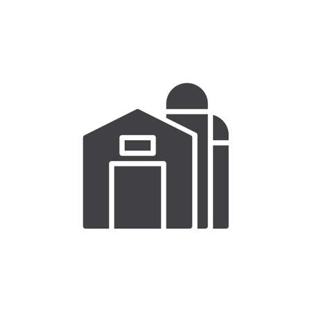 Granary icon vector, filled flat sign, solid pictogram isolated on white. Storehouse symbol, logo illustration.のイラスト素材